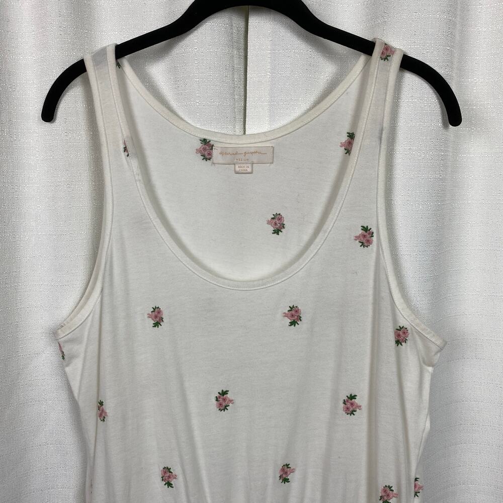 Spiritual Gangster White&Pink Embroidered Floral Perfect Lounge Romper Sz.M - Picture 4 of 13